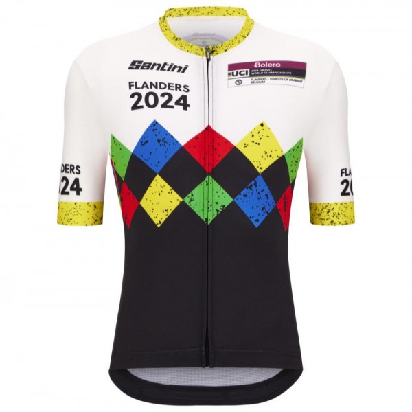 Herren Santini UCI Gravel Weltmeisterschaft trikot Flandern 2024-Schwarz