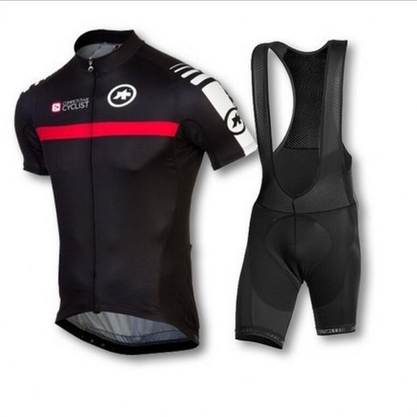 2016 ASSOS Fahrradbekleidung Radteamtrikot Kurzarm+Kurz Radhose Kaufen Rot weiß Schwarz DHO64