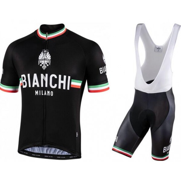 2020 BIANCHI MILANO Fahrradbekleidung Isalle Radtrikot kurzarm+Pelau Trägerhose kurz Schwarz