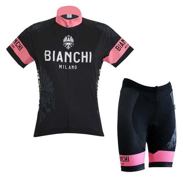 2016 BIANCHI MILANO Damen Fahrradbekleidung Radtrikot Satz Kurzarm+Kurz Radhose QCPII