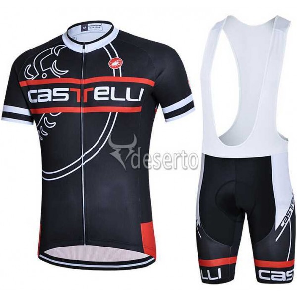2015 Castelli Fahrradbekleidung Radteamtrikot Kurzarm+Kurz Radhose Kaufen Schwarz 0UGTS