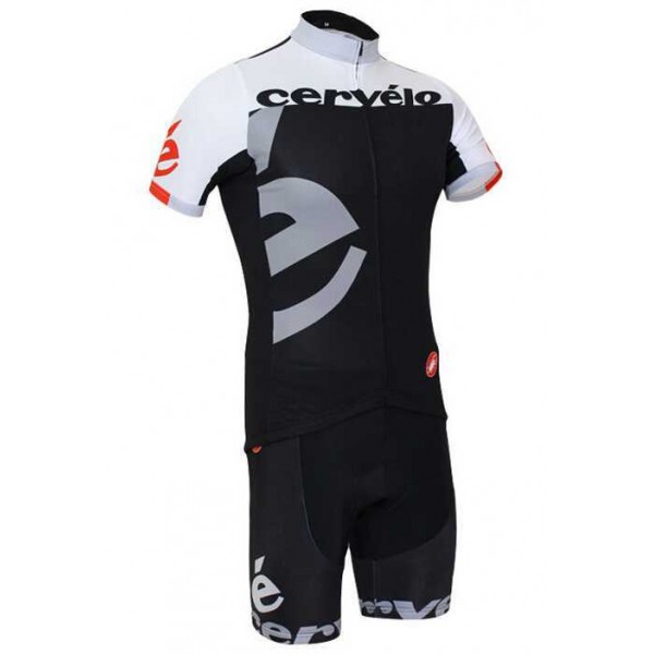 2015 Cervelo Fisshirt Korte Mouw Schwarz gris+Radteam Hose AFDWN