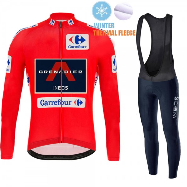 Winter Fleece INEOS Grenadier Spanish Pro Team 2021 Fahrradbekleidung Radtrikot Langarm+Lang Radhose Online m482lL