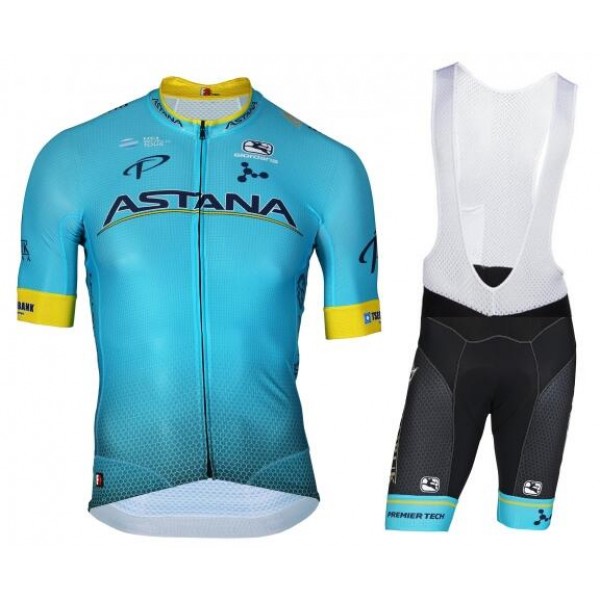 Astana 2018 Fahrradbekleidung Radtrikot Satz Kurzarm+Kurz Trägerhose PBUH8