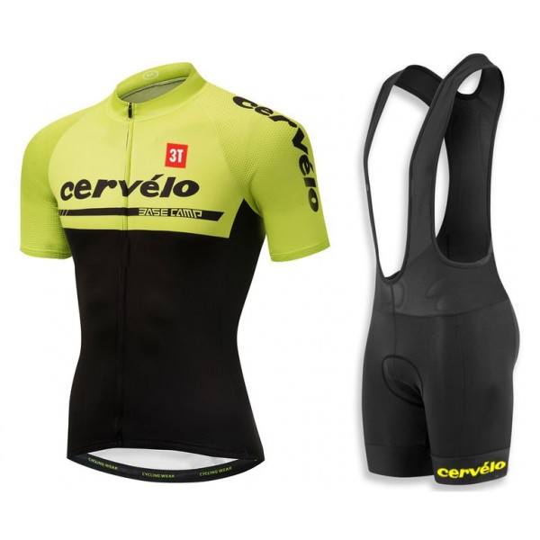 2018 Cervelo 3T gelb Fahrradbekleidung Radtrikot Satz Kurzarm+Kurz Trägerhose Z52CT
