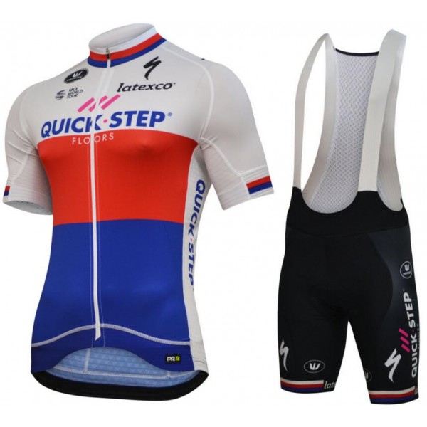 Quick Step Floors 2018 Czech champion Fahrradbekleidung Radtrikot Satz Kurzarm+Kurz Trägerhose FTN1V