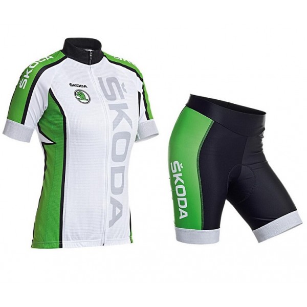 2016 SKODA Set Radtrikot Kurzarm Sprot+Radhose Damen YLL98