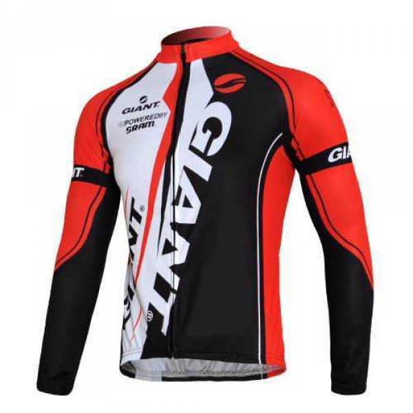 Giant Sram Pro Team Radtrikot Langarm Rot weiß Schwarz WHR2N